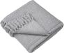 Drift Home - Grijze plaid met kwastje (180 x 130 cm) - Duurzaam gerecycled katoen - Geweven deken - Textuurbankplaid - Large