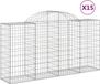 vidaXL Gabions 15 pieces curved 200x50x100/120 cm iron