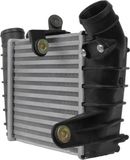 HELLA Ladeluftkühler mit perforierten Lamellen, mit Lötanschlüssen, Aluminium, 183 mm - 188 mm, passend u.a. für SKODA ROOMSTER
