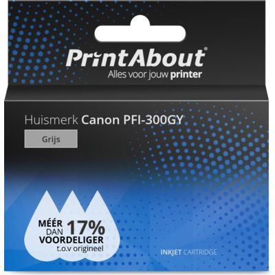 PrintAbout Ink Cartridge PFI-300GY - Grey - Compatible with Canon
