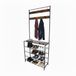 Merkloos Relaxdays Kapstok met schoenenrek - 80 cm breed - 9 haken - tot 90 kg