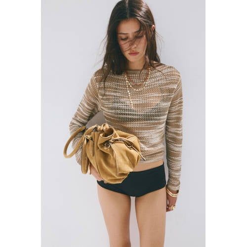 Mango gebreide trui met print - beige