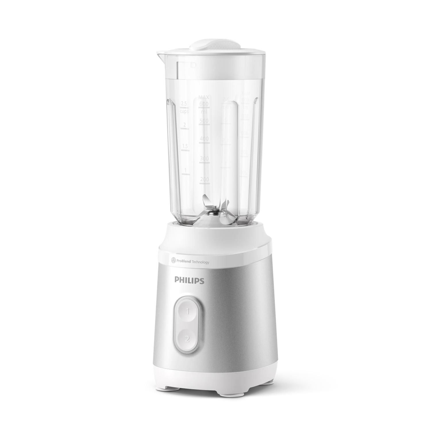 Philips 3000 Series HR2510/90 Mini Blender - 0.6L - 350W - Silver/White