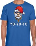 Bellatio Decorations Shoppartners Bv Gangster / rapper Santa fout Kerstshirt / Kerst t-shirt blauw voor heren - Kerstkleding / Christmas outfit XL