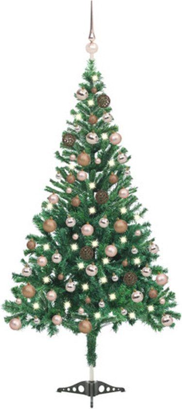 vidaXL Kunstkerstboom met verlichting en kerstballen 564 takken 180 cm