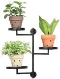 Merkloos / Sans marque Draaibare Raamplanken voor Planten - Metalen Plantenstandaard met 3 Niveaus, Wandmontage