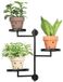 Merkloos / Sans marque Draaibare Raamplanken voor Planten - Metalen Plantenstandaard met 3 Niveaus, Wandmontage