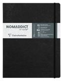 Clairefontaine 794431C Nomaddict (ex Age Bag) Genaaid Notitieboek Elastiek My.Essential Zwart - B5 19x25 cm - 192 Pagina's Genummerd STIPPEN - Ivoorkleurig Papier 90 g - Omslag Glanskarton Lederkorrel