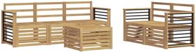 vidaXL - Bankenset - 6-delig - Wit - Massief Acacia Hout