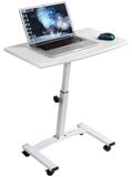Support pour ordinateur portable, réglable en hauteur de 52 à 84 cm, adapté aux ordinateurs portables de 7 à 17 pouces, blanc