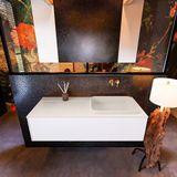 Mondiaz ERIN 120cm badmeubelset Talc met 1 lade - Wastafel RIDGE rechts - Linen