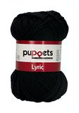 Puppets Lyric haakgaren, 100% katoen, zwart