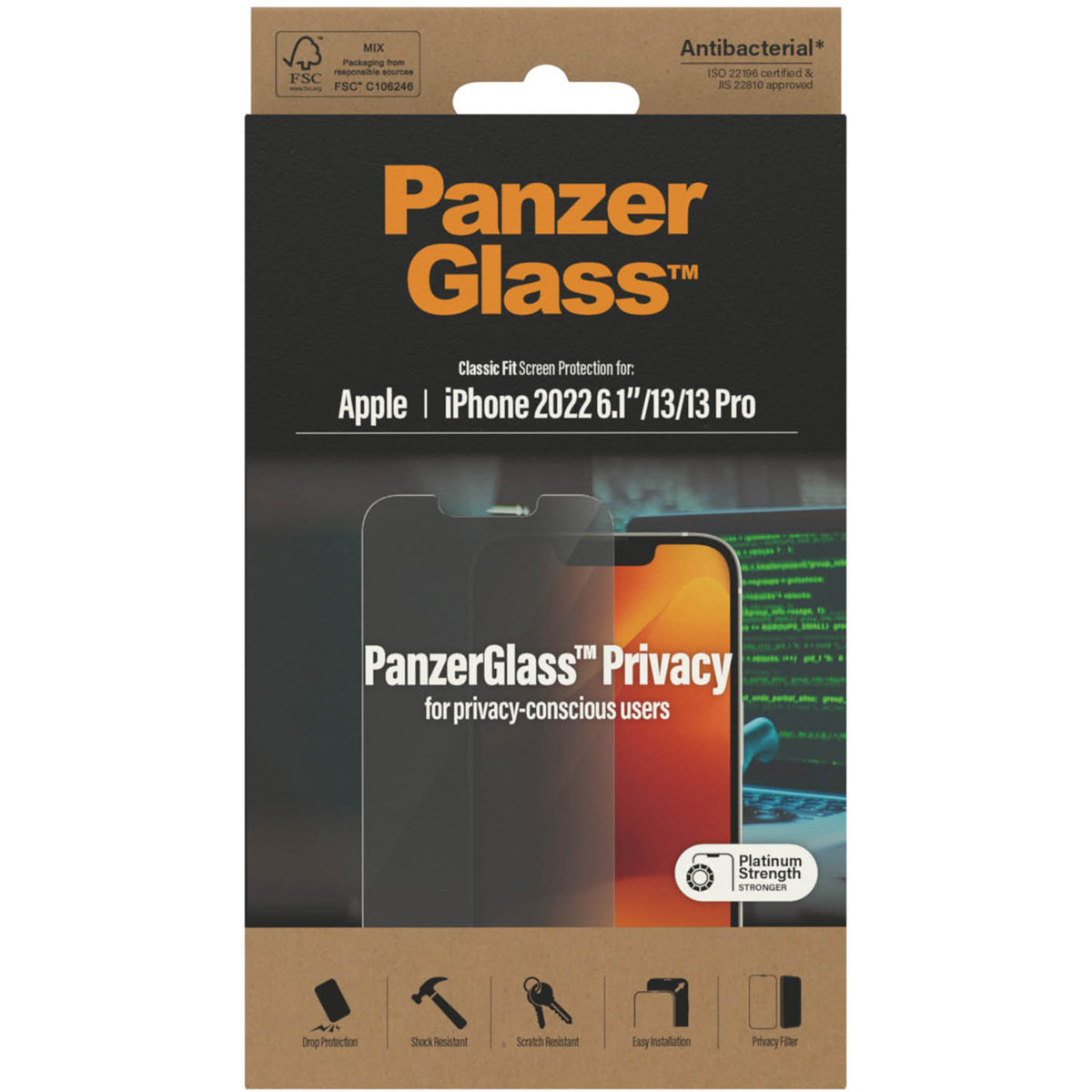 Panzerglass Gehard Glas Privacy Screenprotector Apple iPhone 14
