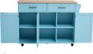Happiq Chariot de cuisine - Armoire de cuisine - Dressoir de dîner - Plan de travail - Marbre blanc et bois kaki gris