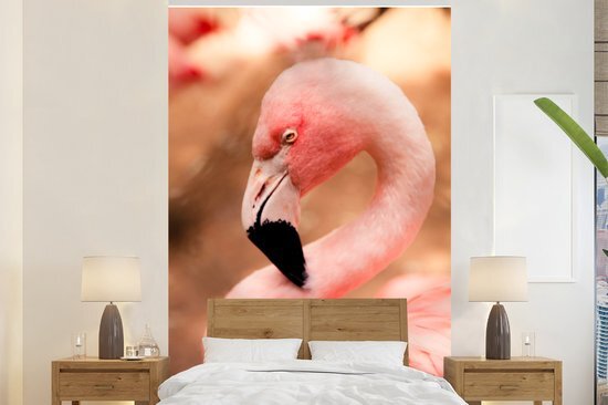 Nr1Wallpaper Behang - Fotobehang - een rustende flamingo - Breedte 180 cm x hoogte 280 cm