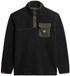 Superdry Fuji-fleecetrui met halve drukknoopsluiting Heren Zwart L
