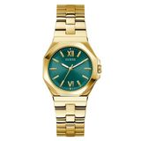 Guess Empress GW0873L2 Horloge - Staal - Goudkleurig - Groene Wijzerplaat - Ø 34 mm