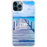 iPhone 12 Pro Max Stay positive bedrukt siliconen hoesje