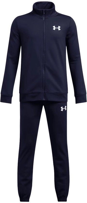 Under Armour UA Rival Knit Track Suit-BLU Jongens Trainingspak - Midnight Navy - Midnight Navy - Wit