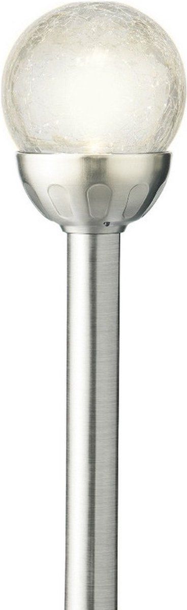 Lumineo Solar Tuinlamp - LED - Zilver - 30cm - Ronde Bol