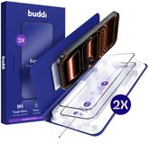 Buddi 2-Pack Screenprotector Geschikt voor iPhone 17 Pro - Easy Fit Tempered Glass met Installatietray