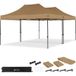 VONROC Partytent – 6x4.5 m – Premium easy-up Partytent - Set incl. 2x Tent en 1x Koppelsys-teem - Modulair Ontwerp – Opvouwbaar – Waterdicht – Stalen Frame - 50+ UV Bescherming - Incl. Opbergtassen – Beige