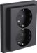 Busch-Jaeger Future Linear contactdoos - inbouw - 2-voudig - randaarde - zwart