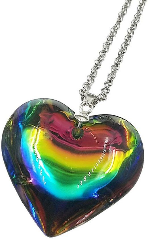 Fako Bijoux® - Ketting - Heart Of Glass - XL - Multicolour