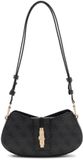 GUESS Yvonne Logo Mini Convertible Shoulder Bag Coal Logo