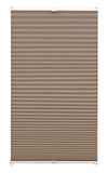 GARDINIA Plisségordijn met klemsteunen, ondoorzichtig rolgordijn, alle montageonderdelen inbegrepen, EASYFIX-plisségordijn met 2 geleiders, taupe, 90 x 210 cm (BxH)