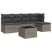 vidaXL 6-delige Loungeset met kussens, polyrattan, grijs