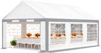 TOOLPORT Partytent 4x6 m Paviljoen sterk PVC 600 N Zeil waterdicht en snel op te zetten grijs wit