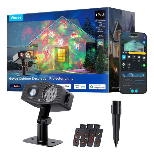 Govee H7071 Slimme spotverlichting Wi-Fi/Bluetooth Zwart LED IP67