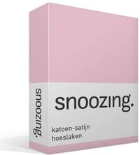 Snoozing Katoen-satijn Hoeslaken - Lits-jumeaux (160x220 cm) - Roze