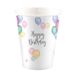 RIETHMULLER - 8 kartonnen bekers Happy Birthday pastel ballonnen 250ml fête