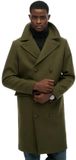 Superdry The Merchant Store Wollen Lange Jas Heren Olive Night Green S