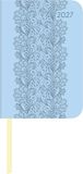 Lady Journal Mini Deluxe Hellblau 2027: Taschenkalender 8x11,5 cm - Wochenplaner mit Tucson Einband & Motivprägung, Leseband, Monatsübersicht & Notizbereich, ideal für unterwegs