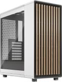 Fractal Design North Chalk White Tempered Glass Clear - Wood Oak front - Glass side panel - Two 140mm Aspect PWM fans included - Type C USB - ATX Airflow Mid Tower PC Gaming Case