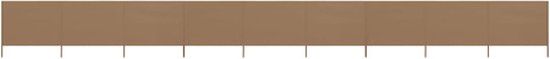 vidaXL Windscherm 9-panelen 1200x120 cm stof taupe