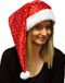 Merkloos Kerstmuts - glitter - met pailletten - rood/wit - 30 x 60 cm - kerstaccessoires