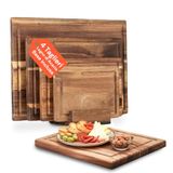 Avilia Set van 4 snijplanken van natuurlijk acaciahout