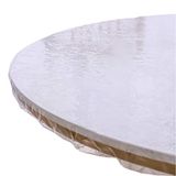 Duidelijk Rond Vinyl Ingericht Tafelkleed Waterdicht Tafelzeil Zware Elastische Tafelhoes Elastische Rand Ontwerp Plastic Tafelkleed Protector Voor Ronde Tafel
