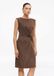 s.Oliver BLACK LABEL s.Oliver Jurk mokka lange mouw ronde hals effen polyester katoen 36