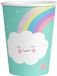 Amscan Riethmüller Europe GmbH Rainbow and Cloud papieren beker 8 stuks 250 ml