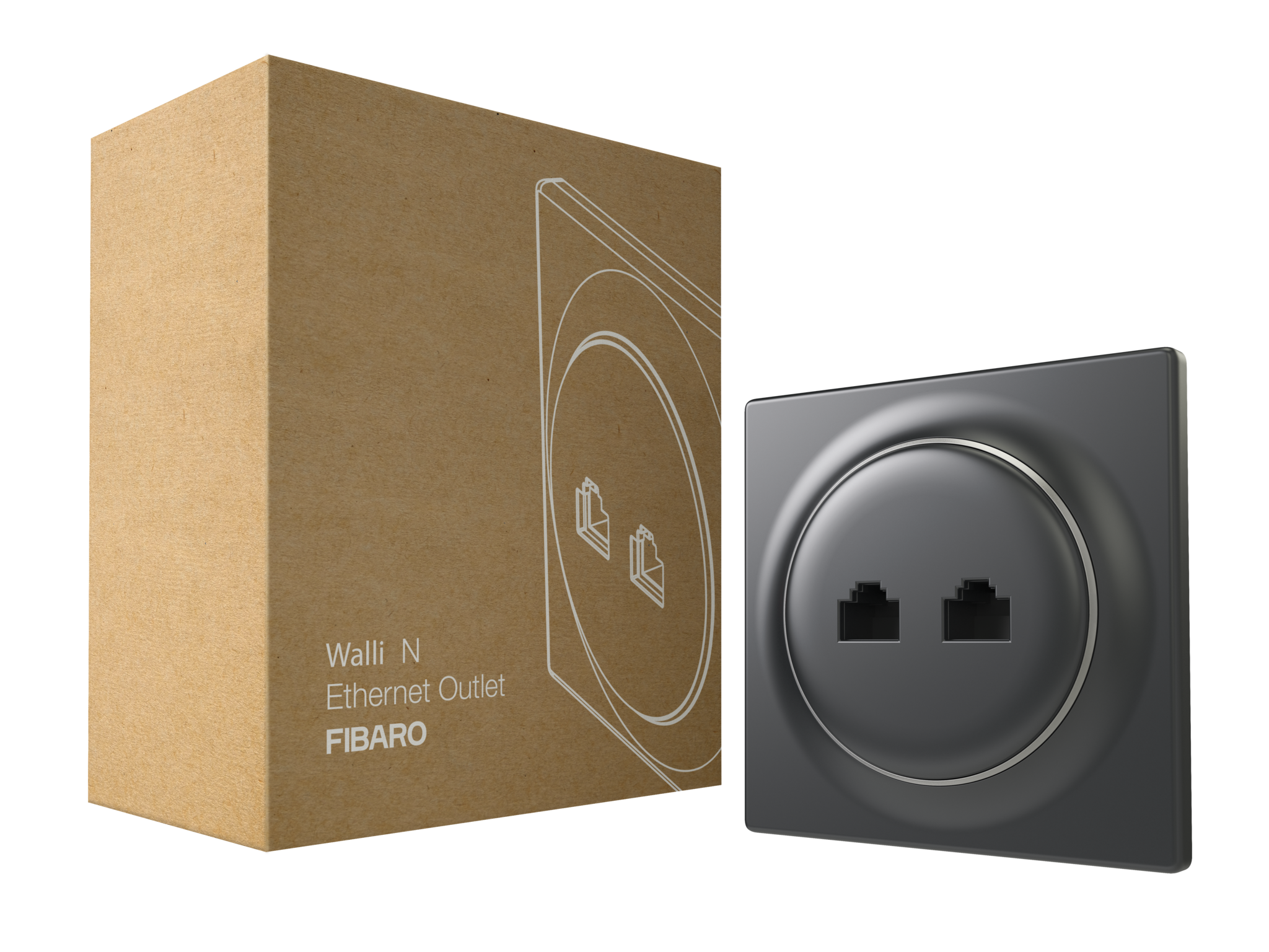 Fibaro Walli N Ethernet Outlet - Antraciet