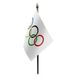 Merkloos Olympische Spelen vlaggetje - 10x - 15 x 10 cm - polyester - op kunststof stokje - 27 cm -