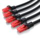 CSL LAN-kabel set van 5 stuks, CAT 6 netwerkkabel UTP, Gigabit Ethernet, 1000 Mbit/s, patchkabel met 2x RJ45-connectoren, koperen kern, beschermende mantel, 5 stuks, 0,5 meter, zwart