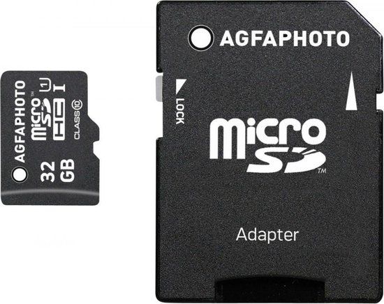 AgfaPhoto 32GB MicroSDHC Class 10 - SD Adapter Included