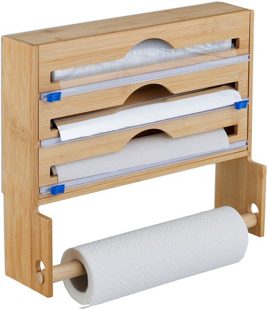 Merkloos Relaxdays foliehouder met keukenrolhouder