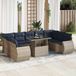 Maison Exclusive - Ensemble de jardin avec coussins, 10 pièces, gris, avec résine tressée et cadre en bois d'acacia